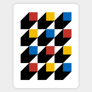 3D Squares (Bauhaus Inspired) Magnet